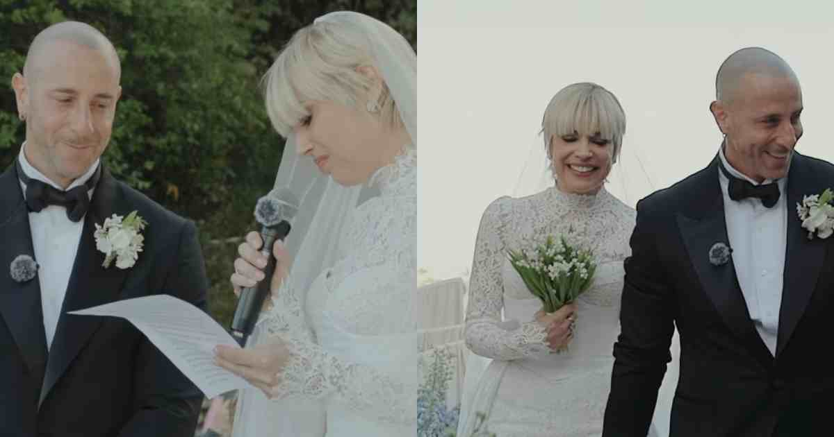 Micaela Ramazzotti con il marito personal trainer dopo la cerimonia